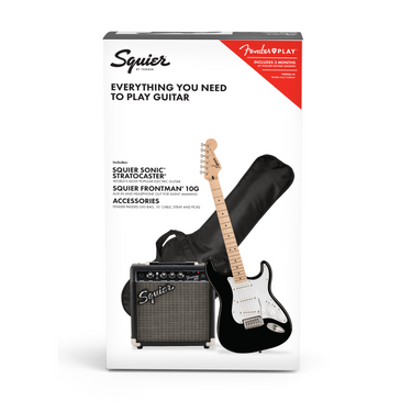 Guitarra Squier Sonic Stratocaster Fender Black Paquete 10g 0371720006